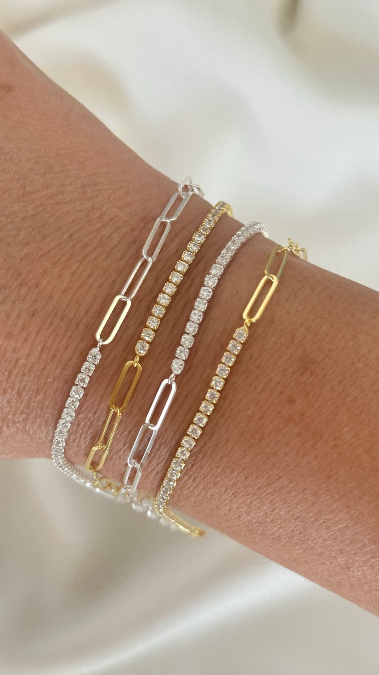 Half Curb Chain Whisper Tennis Bracelet – DIAMONDS + SWEATSHIRTS